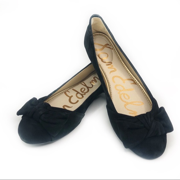 Sam Edelman Shoes - Sam Edelman Suede “Radley” Black Bow Flats